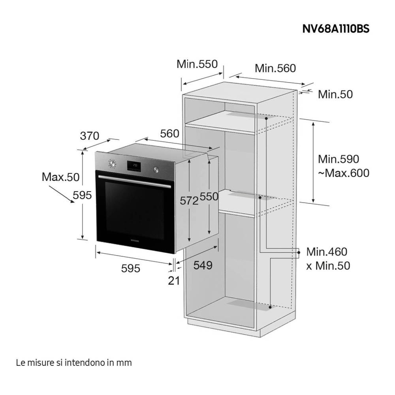 Samsung Forno da incasso - Nv68a1110bs/et