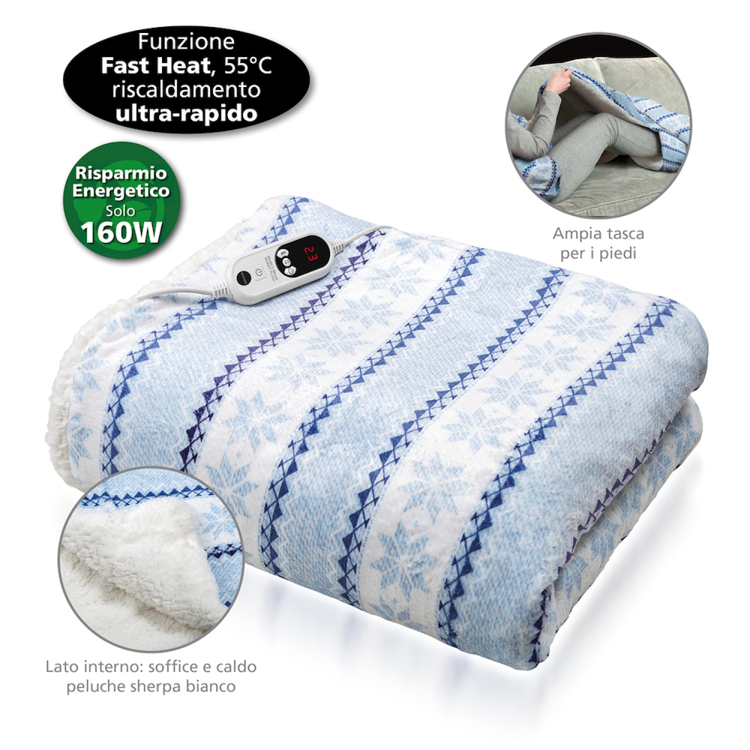 SCALDASONNO SIGILLER 943 MORBY PLAID TERMOCOPERTA CON TASCA 160W